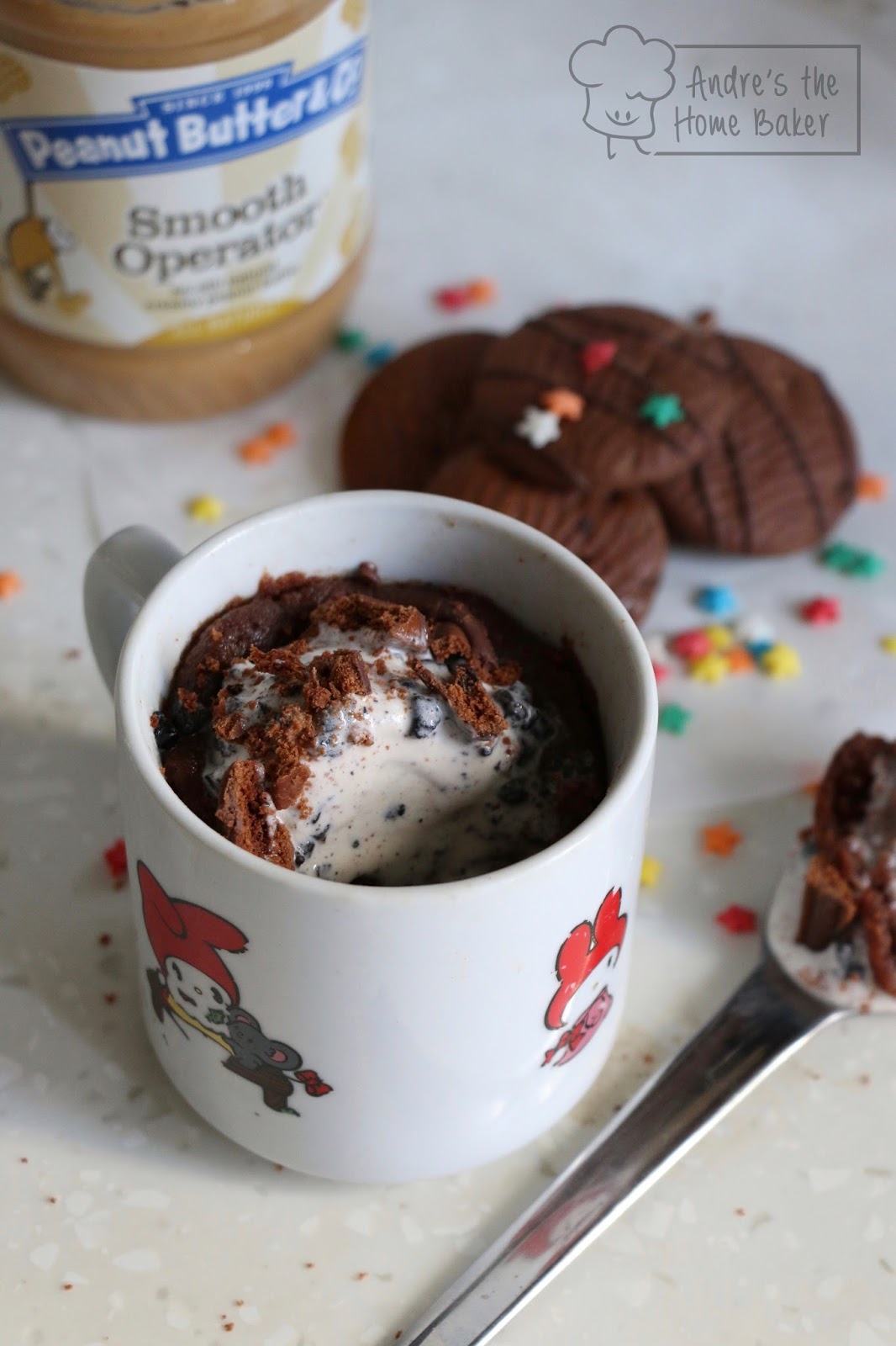 ♥ Hot Cocoa Peanut Butter Mug Cake ♥ Andre's the Home Baker