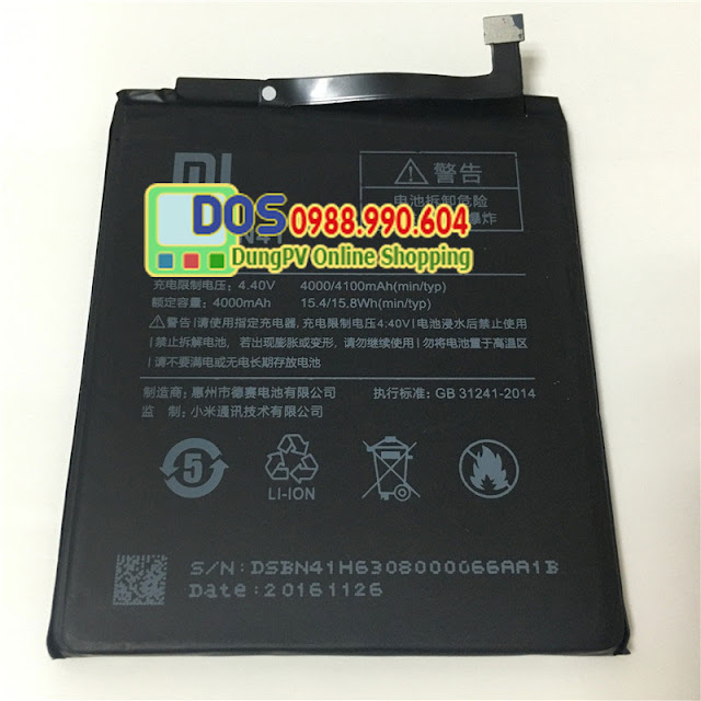Pin điện thoại xiaomi redmi note 4 chính hãng, thay pin redmi note 4