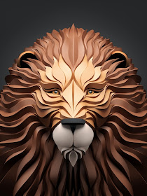 14-Lion-Maxim-Shkret-Digital-Origami-Animal-Art-www-designstack-co