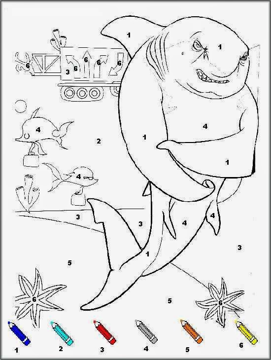 Coloriages Magiques Gang De Requin in The Sea | Coloriage Magique CP