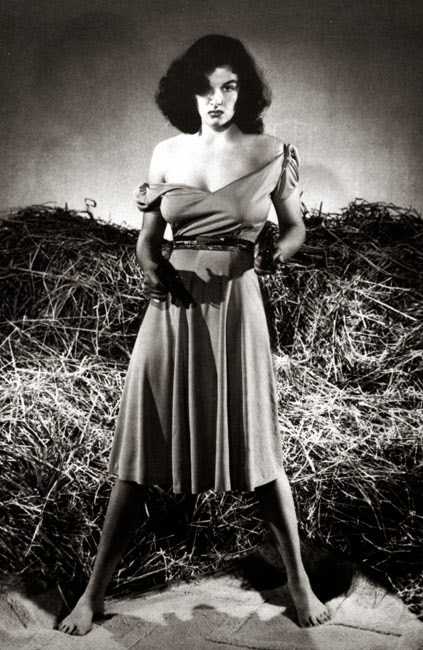 Jane Russell in "The Outlaw" (1943) .