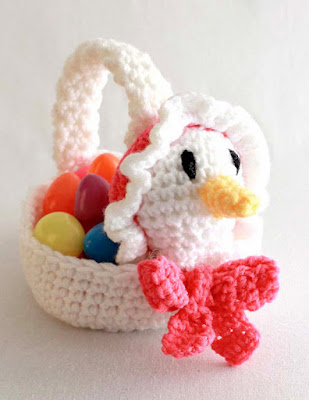 Crochet goose Easter basket