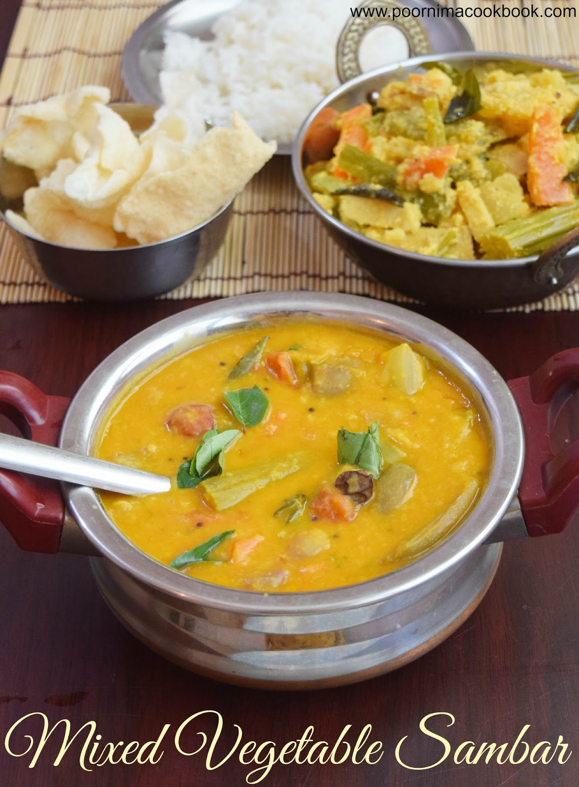 Poornima's Cook Book Sambar / Mixed Vegetable Sambar Tamilnadu Style