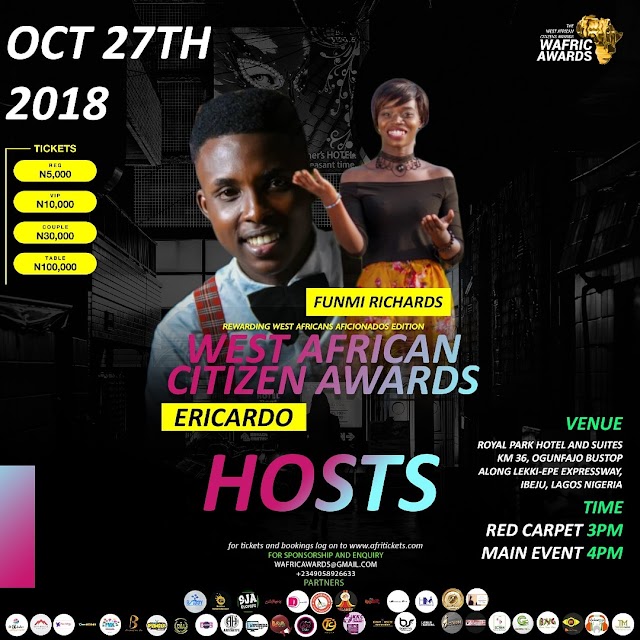 ERICARDO AND FUNMI RICHARDS TO HOST WAFRIC AWARDS 2018 GRAND FINALE 