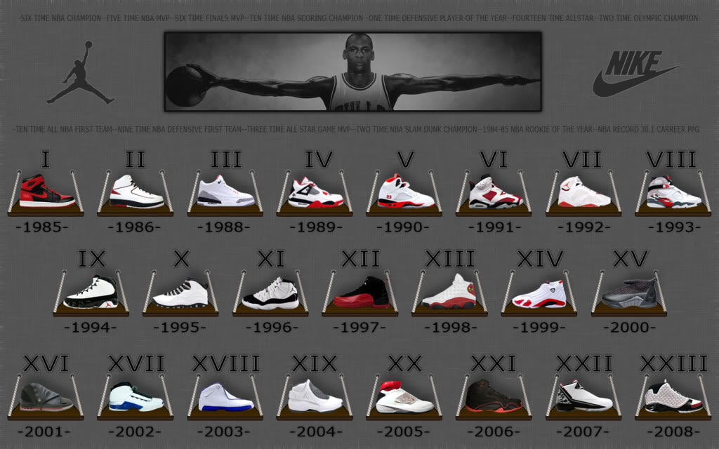 list of jordan shoes by number