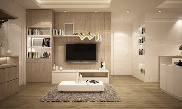 Desain interior ruang keluar untuk apartemen