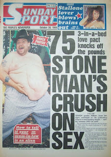 Sunday Sport newspaper front page 30 Octtober 1988