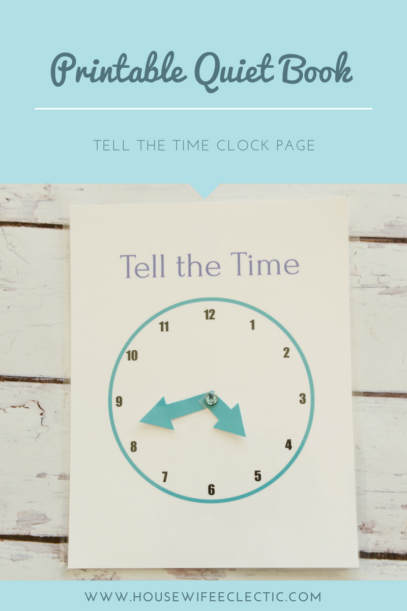 Printable Quiet Book Clock Housewife Eclectic