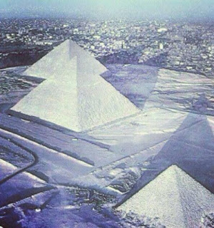 snow on pyramids