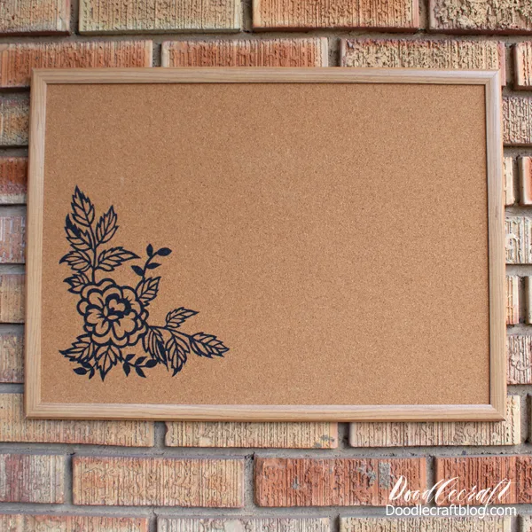 Upcycle a cork board with iron on vinyl and the Cricut EasyPress 2 with the travel totes.