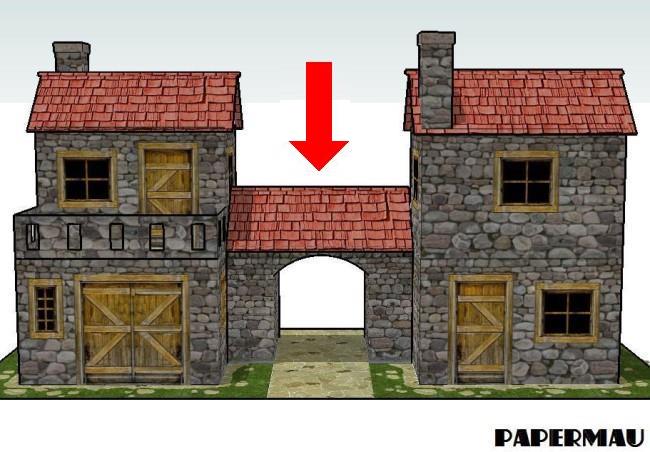 Papermau Connecting Gate Add On For The Old Two Storey Stone House By