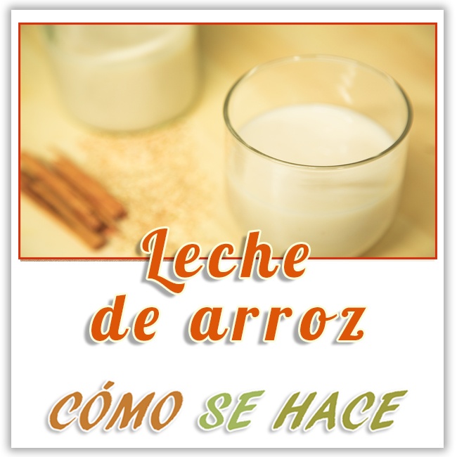 como hacer leche de arroz casera