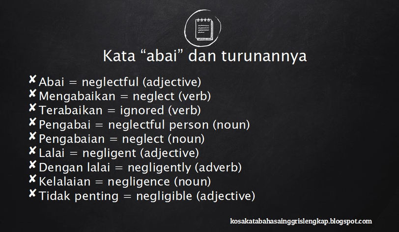 Apa Bahasa Inggrisnya Abai-Mengabaikan-Terabaikan-Pengabai-Pengabaian?
