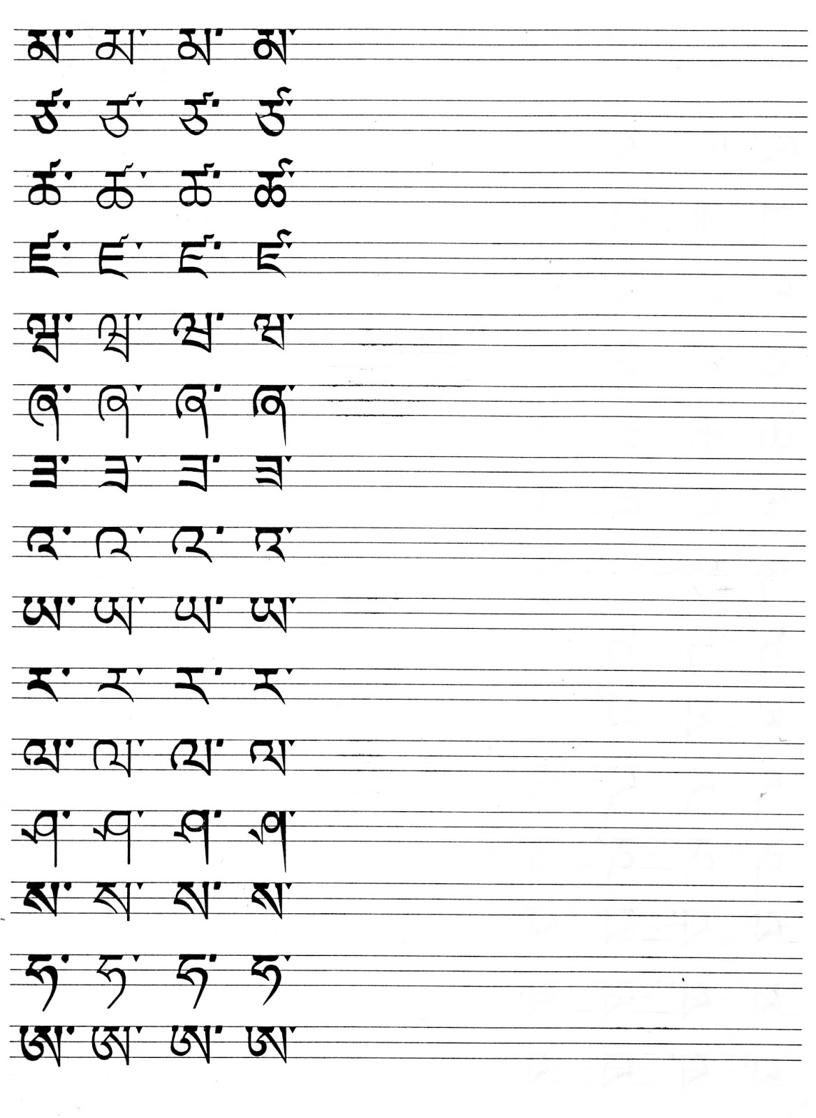 Тибетский язык: Тибетские буквы Tibetan letters