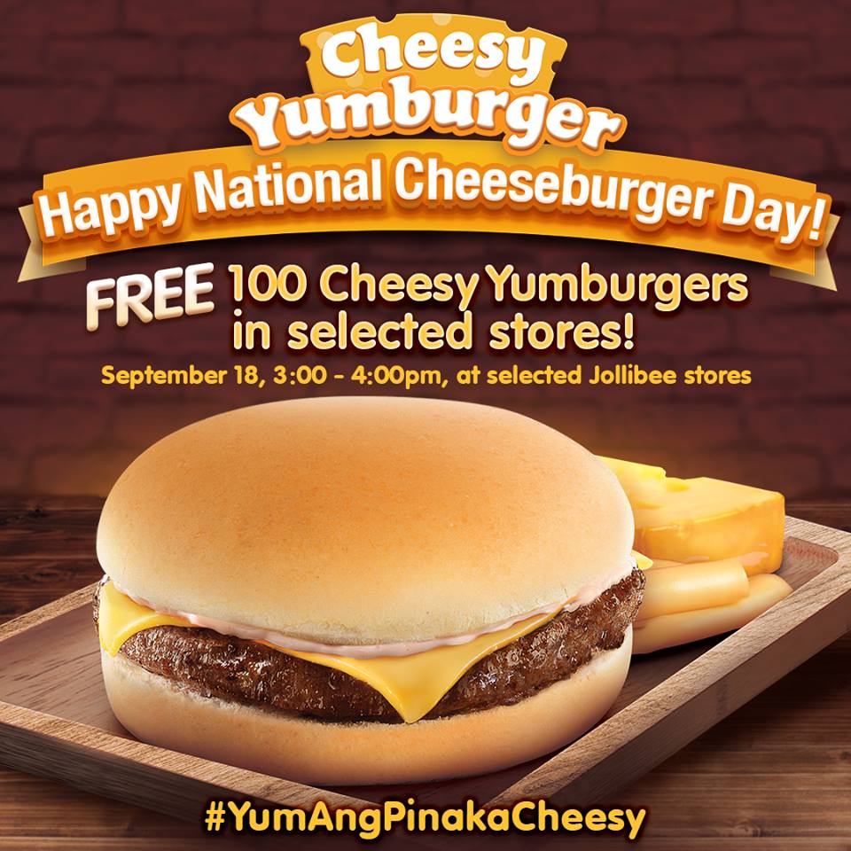 Manila Shopper FREE Jollibee Cheesy Yumburgers National Cheeseburger