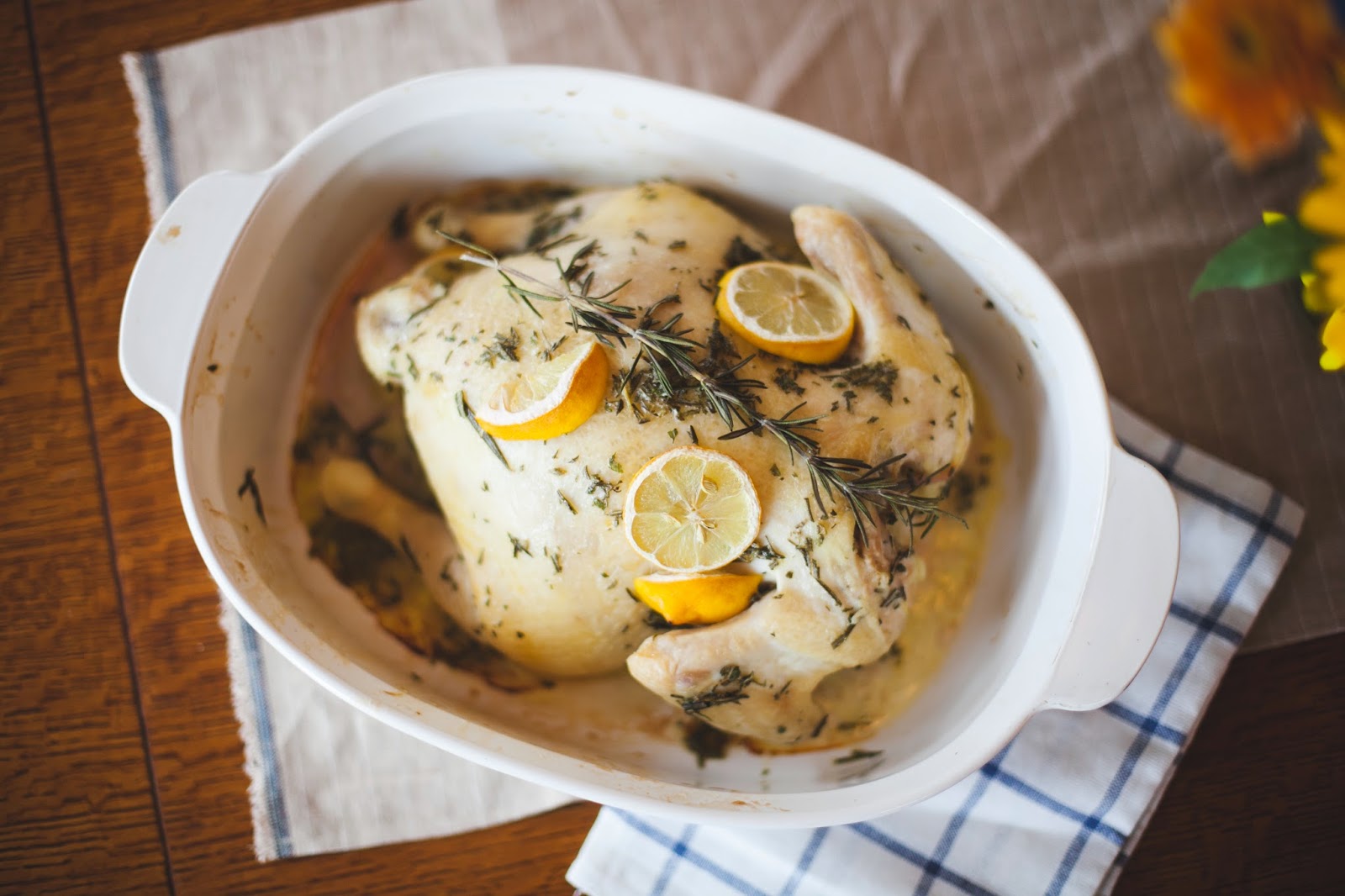 The TwentySomething's Table Lemon & Rosemary roasted chicken