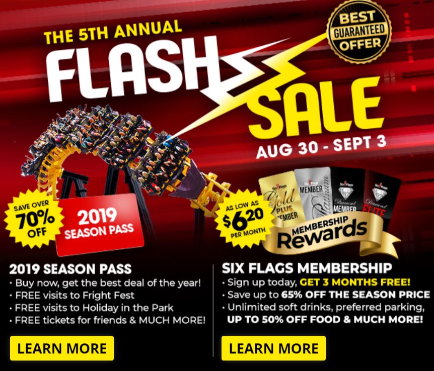 CHEAPEST SIX FLAG TICKETS POSSIBLE!! Six Flags Theme Park Passes Sale, Lowest Price These Ever ...
