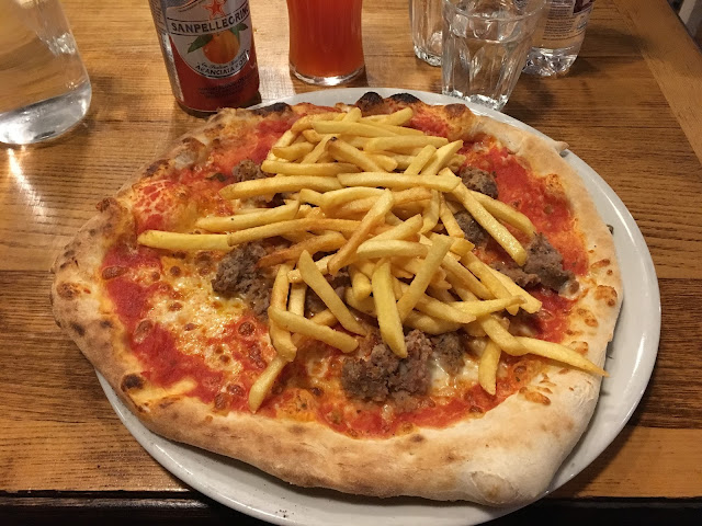 meatball and chip pizza
