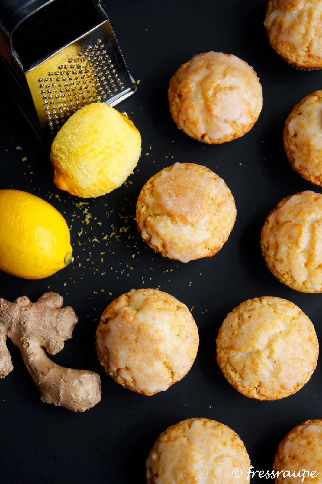 fressraupe: Ingwer-Zitronen-Muffins mit Lemon Curd