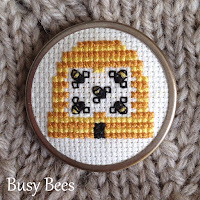 Free printable busy bees cross-stitch chart