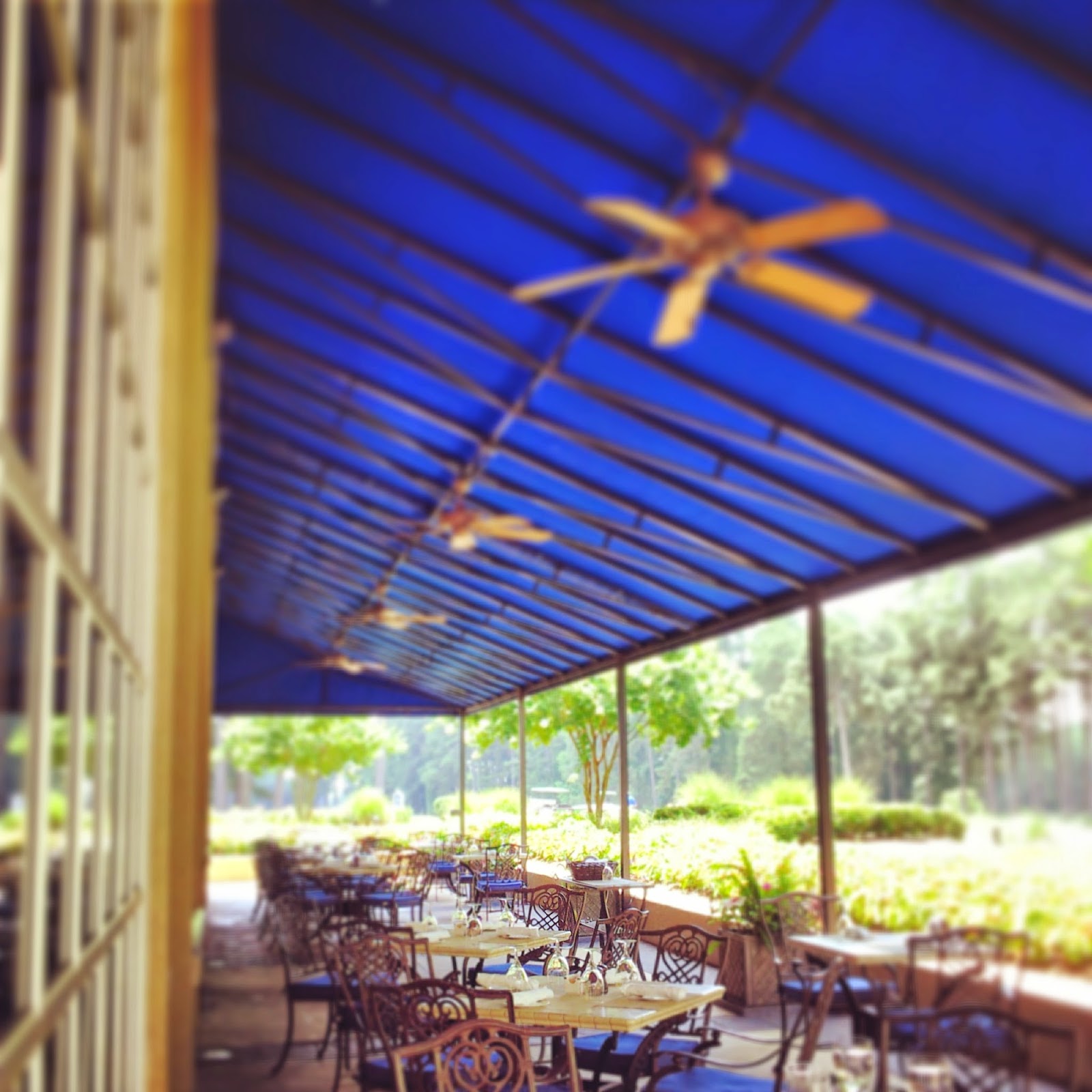 Outdoor patio at Fairview Dining Room at Washington Duke Inn. #outaboutnc