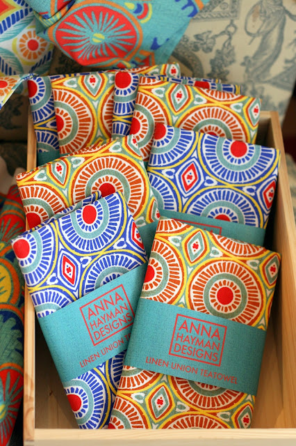 anna hayman printed bright teatowels