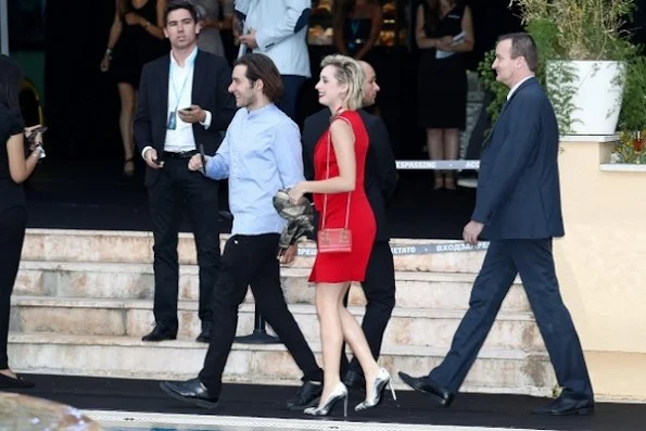 Jazmin Grace Grimaldi attended the Amber Lounge fashion and charity event  of the Formula 1 Monaco Grand Prix, Jazmin Garimaldi wore red dress