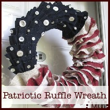 burlap and denim ruffled patriotic wreath