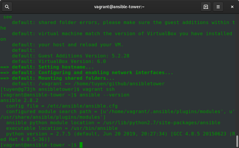 Red Hat Ansible Tower with Vagrant