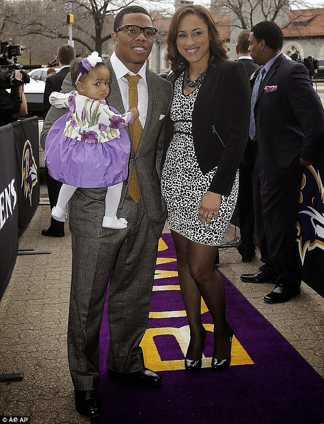 ray rice with wife he punched in elevator and daughter