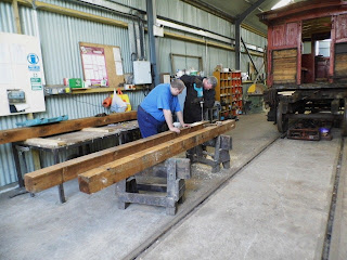 Tommy & Stuart drilling beams for the LH&JC van