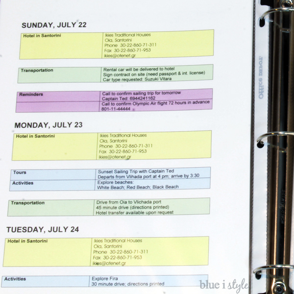 Create an Organized Travel Binder + Free Printable Planning Pages Blue i Style Creating an