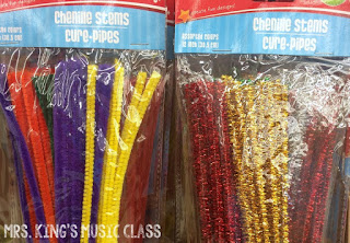 Dollar Store Deals for Music Teachers –Learn about 13 must have dollar store finds for your music classroom.  Ideas for assessment, workstations,  DIY crafts, singing games and manipulatives are discussed in this post by a veteran music teacher.