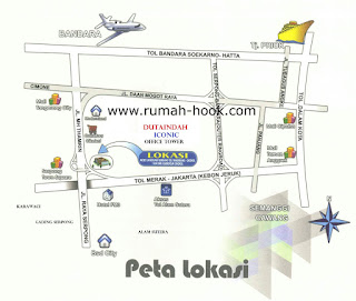 Peta Lokasi Alamat Jual Tower Space Office di Iconic Duta Indah