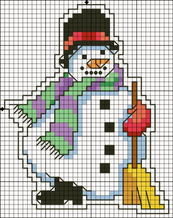 free-tiny-christmas-cross-stitch-patterns-to-print-snowman-biscornu-cross-stitch-pattern