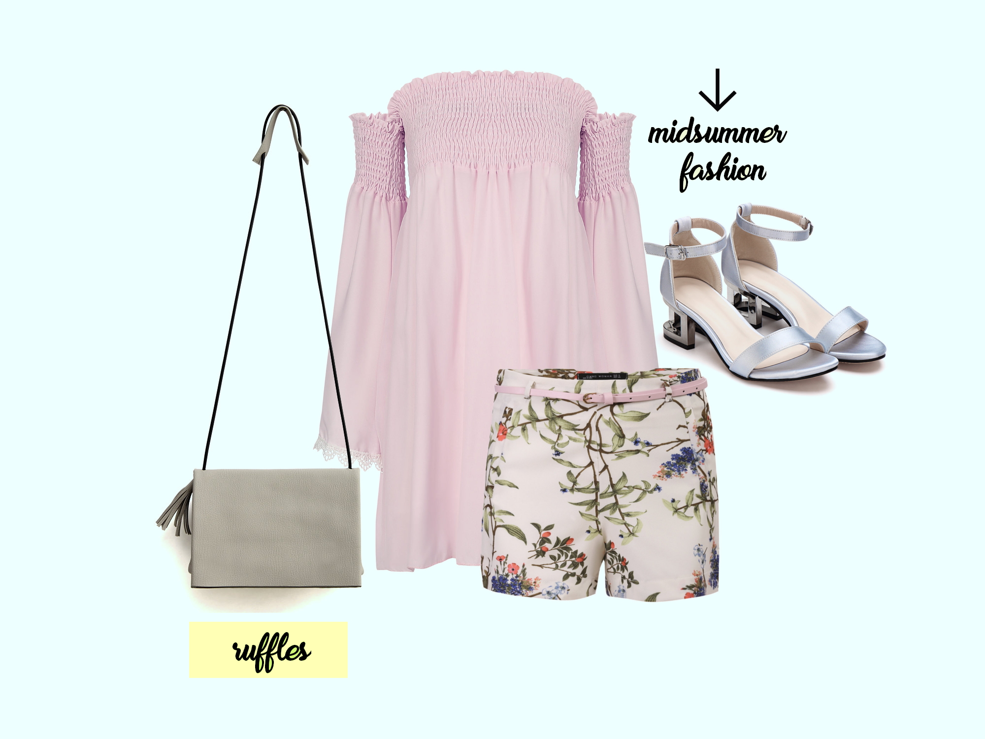 fashion collage featuring a trendy summer look