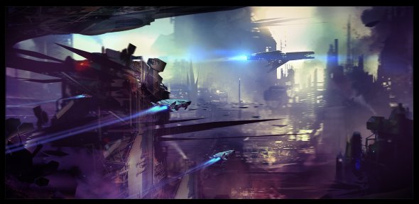 As sombrias ilustrações de ficção científica de Daryl Mandryk Daryl Mandryk artstation arte ilustrações ficção científica sombrio robôs futuristas alienígenas
