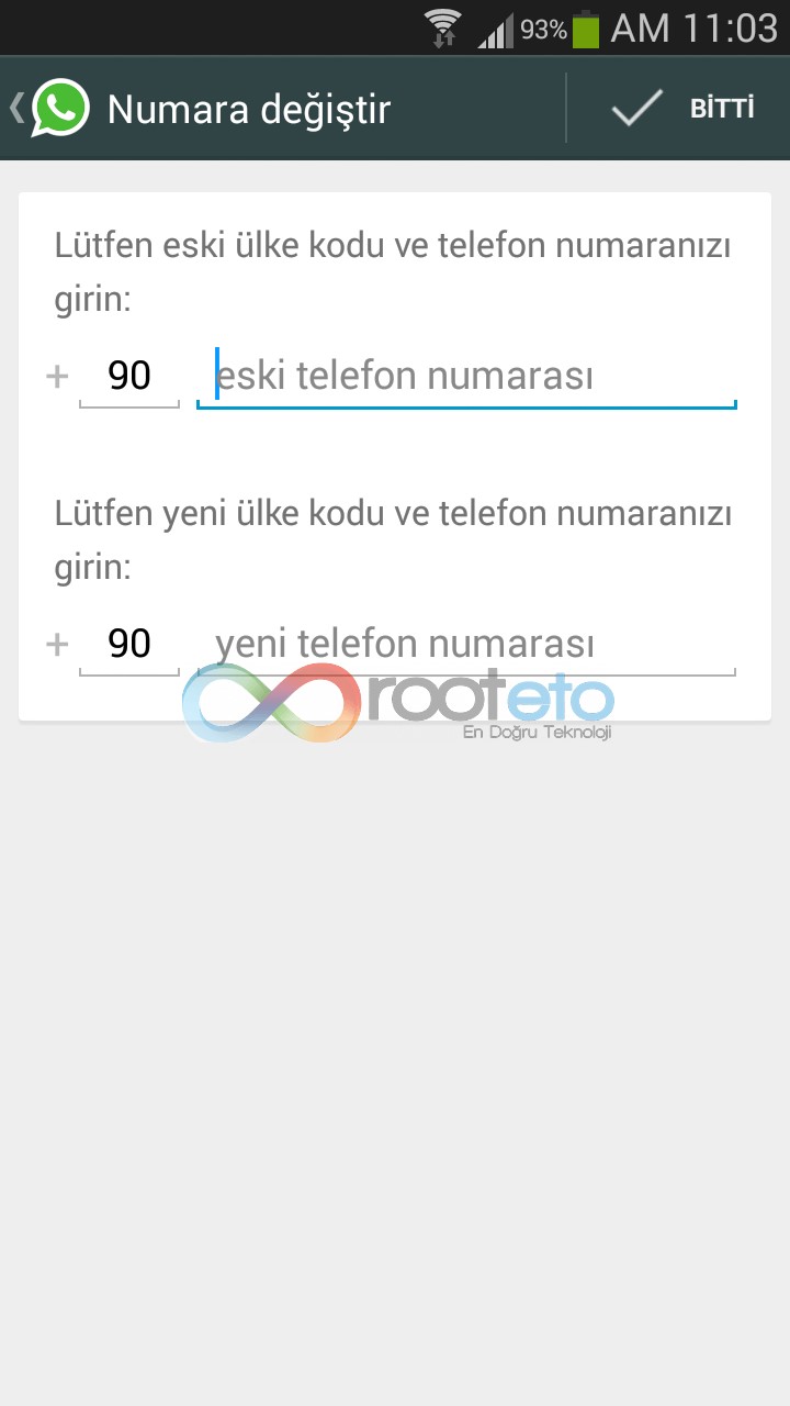 whatsapp numara degistirme rooteto3