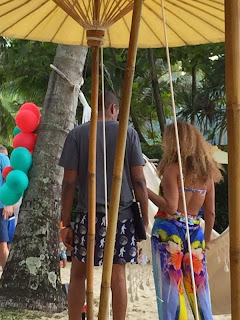 Jay-Z and Beyonce at the beach