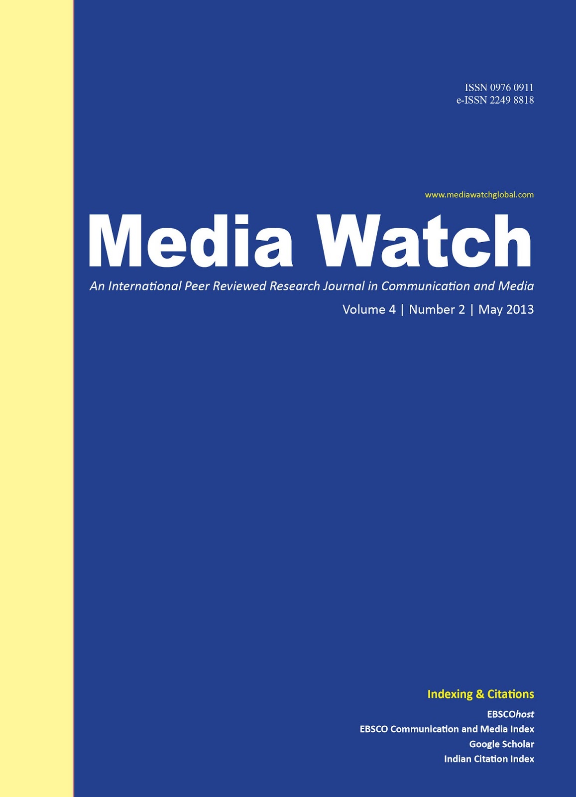 Media Scene in India Abstract of Articles of Media Watch May 2013