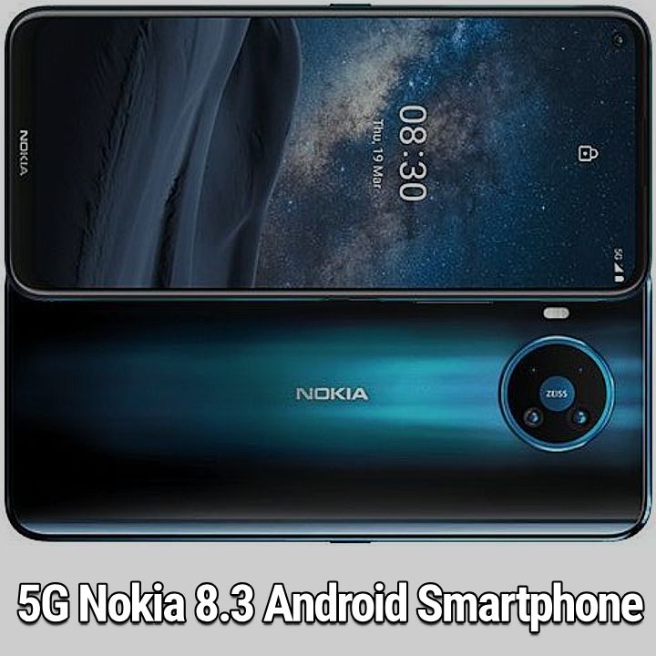 Nokia 8.3 Smartphone - Specs: 5G Network Band, 128GB/8GB Memory, 64MP Quad Camera, 6.81Inch Screen, 4500mAh Battery..