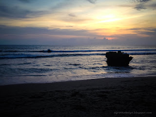 Beautiful Sunset Light Scenery At Batu Bolong Beach, Canggu Village, Badung, Bali, Indonesia