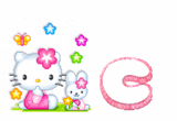 Alfabeto animado de Hello Kitty tirando besos C. 