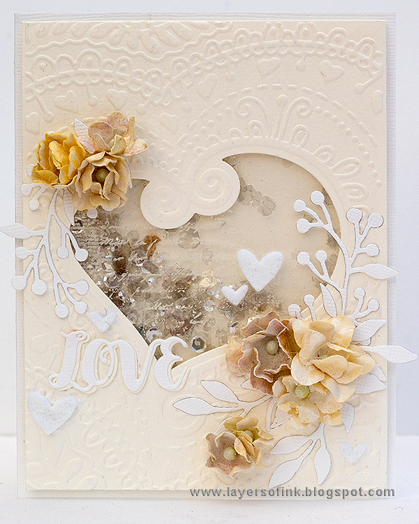 Layers of ink - White and Cream Textured Card by Anna-Karin Evaldsson