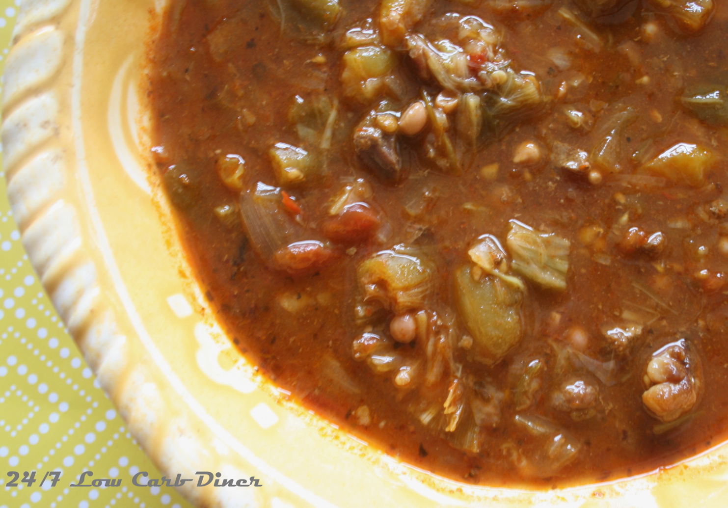 24/7 Low Carb Diner Charleston Okra Soup