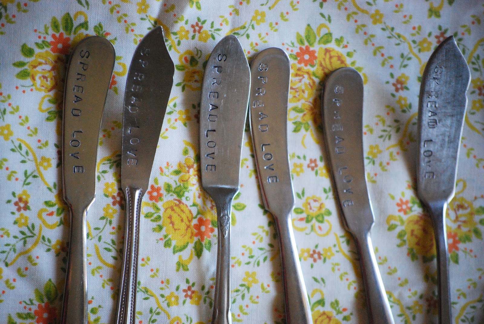 Abstract Grace hand stamped jam knives