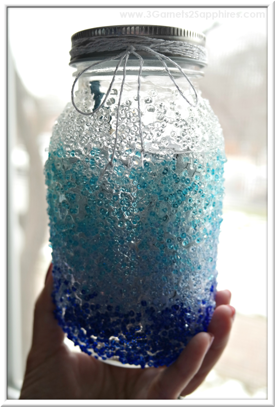 DIY 'A Year of Smiles' Beaded Mason Jar Gift Tutorial  |  3 Garnets & 2 Sapphires