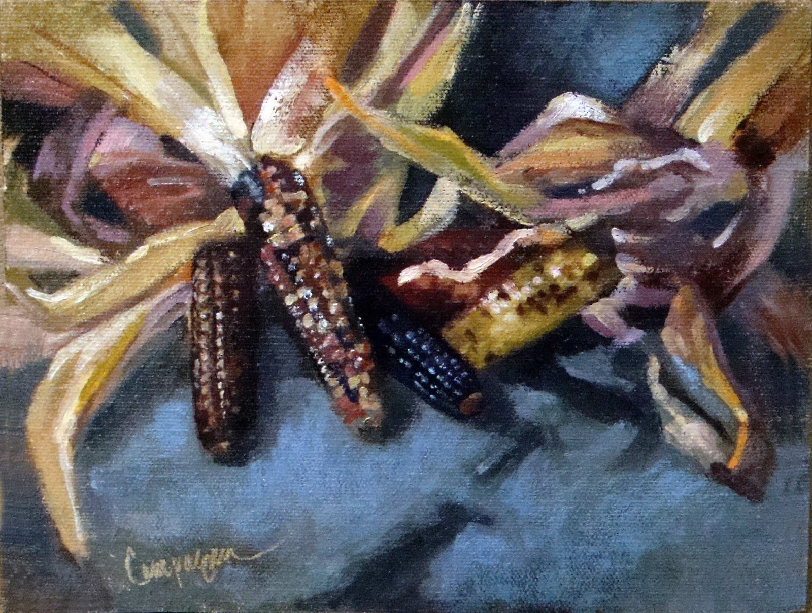 Studio Campagna Indian Corn Oil Painting
