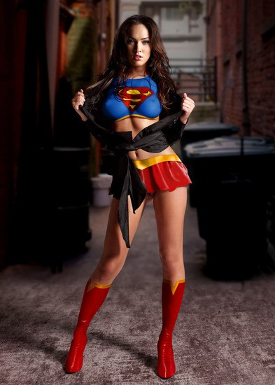 body painted super girl
