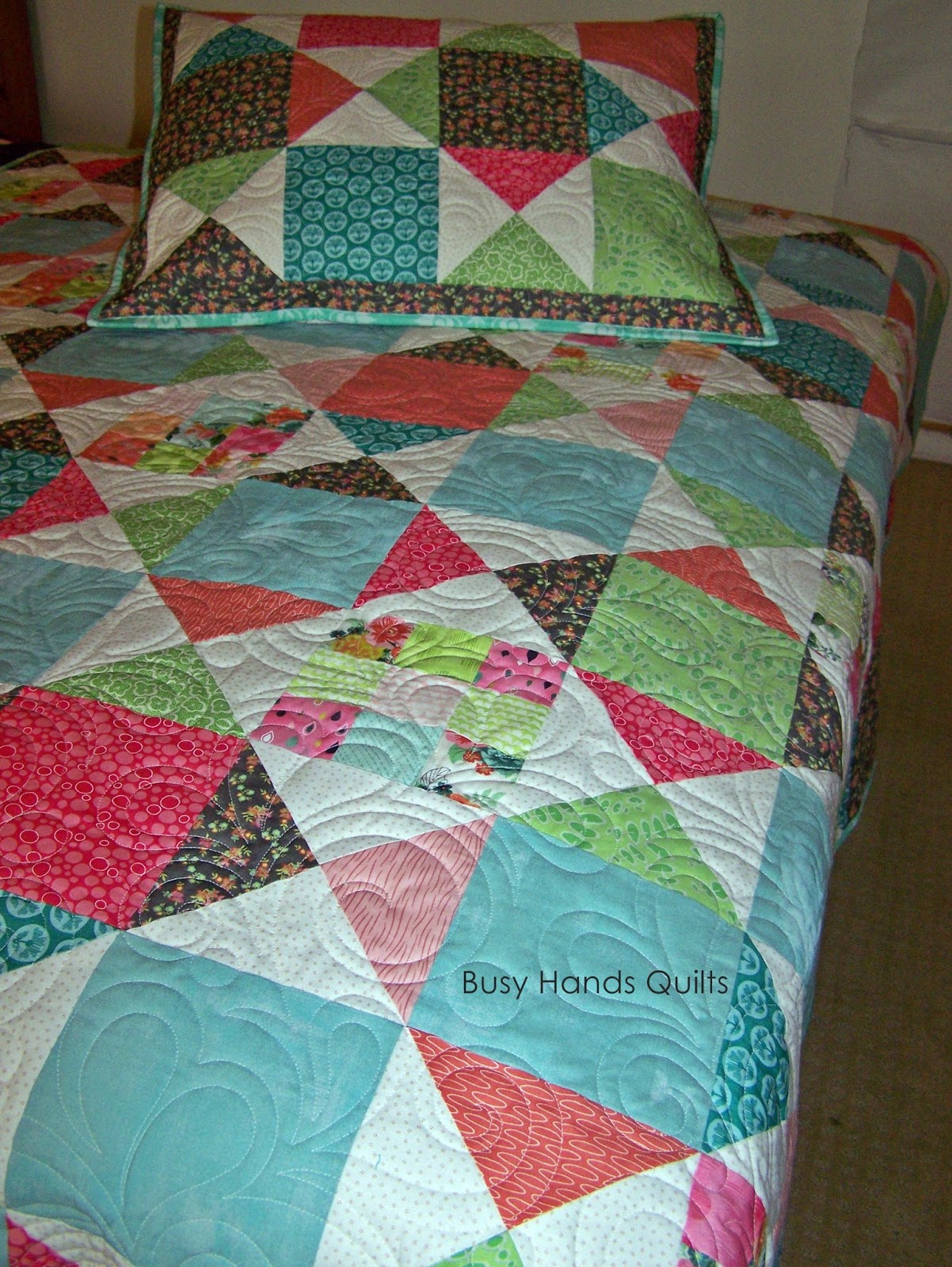 Busy Hands Quilts Scrappy Patchwork Twin Quilt Finished or Not
